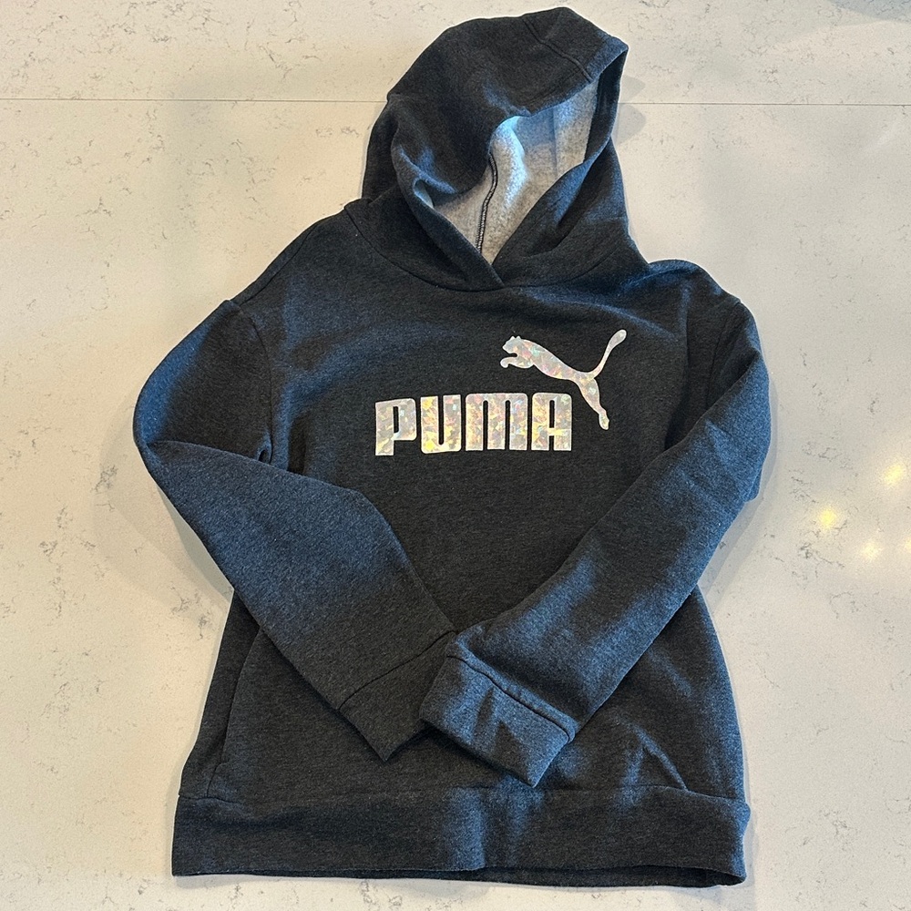 Puma Charcoal Hoodie with Logo